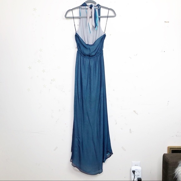 RAMY Brook Daphne Silk layered halter back Maxie dress - Picture 6 of 12